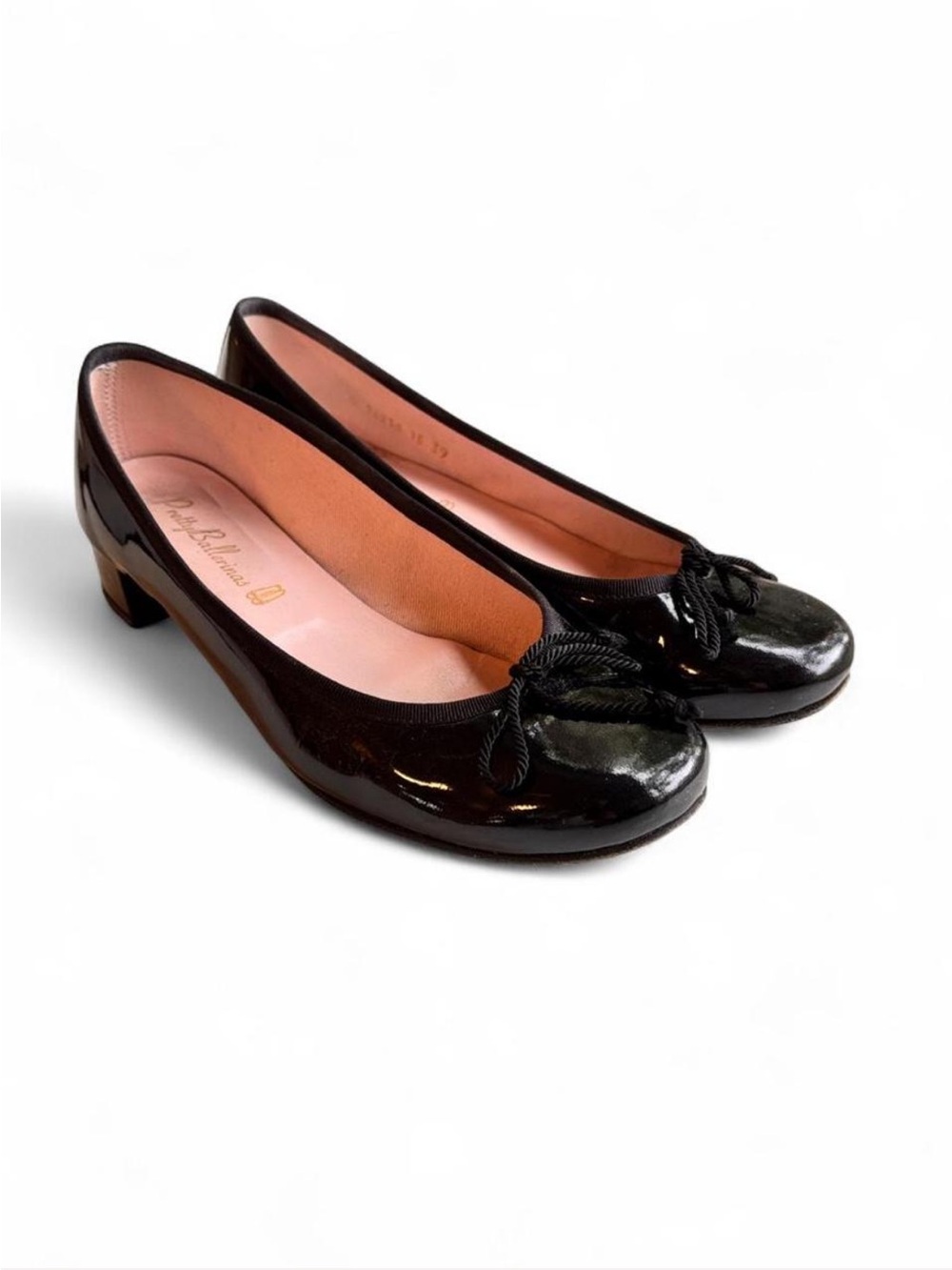 Pretty Ballerinas Black Patent Leather Ballet Heel Size 39 / US 8